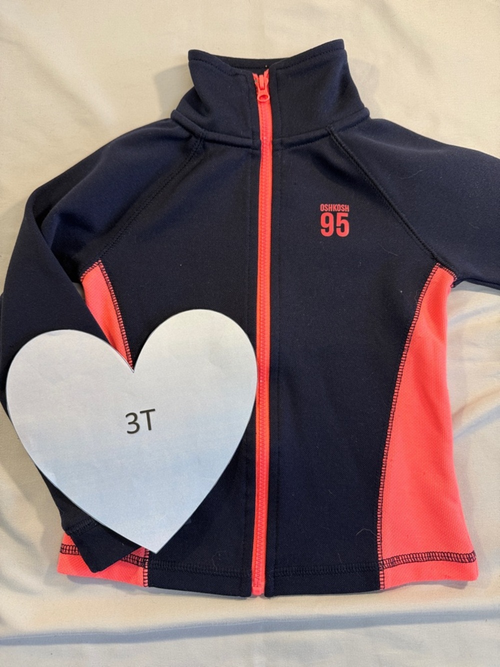 OshKosh B'gosh - Navy and Orange full zipped sports jacket. Size  3T
